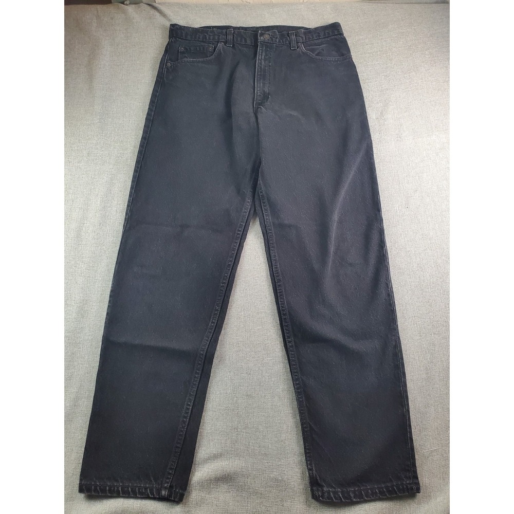 Vintage Levi's 550 Jeans 36x32 Black Relaxed Fit Tapered Denim 90s WPL 423